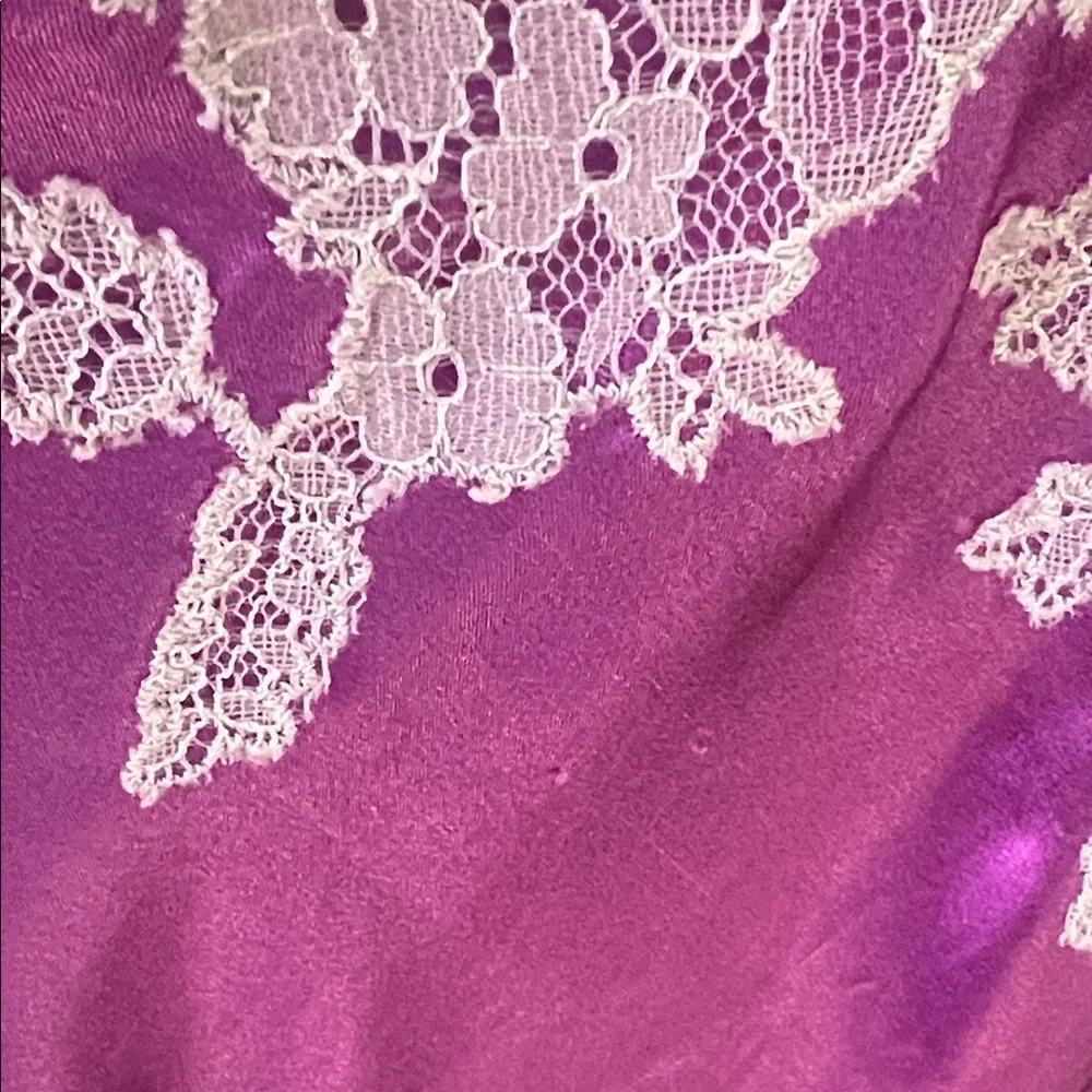 Vintage Victoria's Secret Purple Chemise with White Lace